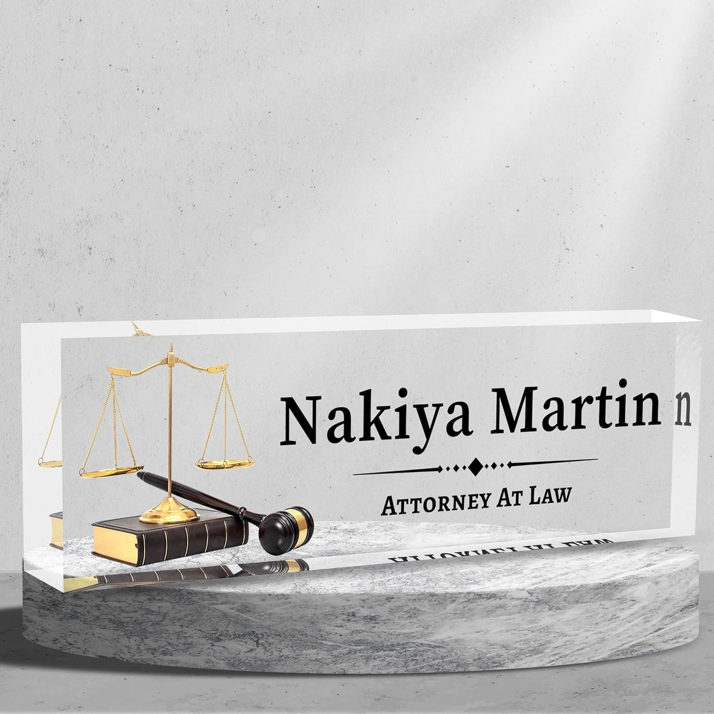 Personalized Name Plate for Desk Custom Acrylic Desk Name Plate Custom Employee Appreciation Gifts Office Gifts for Women, Men, Boss, Coworkers, Teacher, Nurse (Lawyer)
