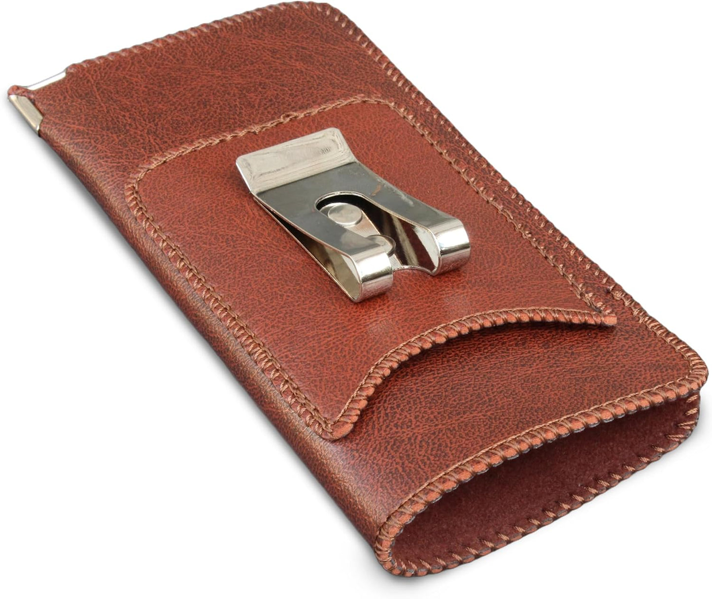 Orsus Soft Glasses Case with Belt Clip & Card Pocket, PU Leather Eyeglass Sunglasses Case Pouch Felt Lining