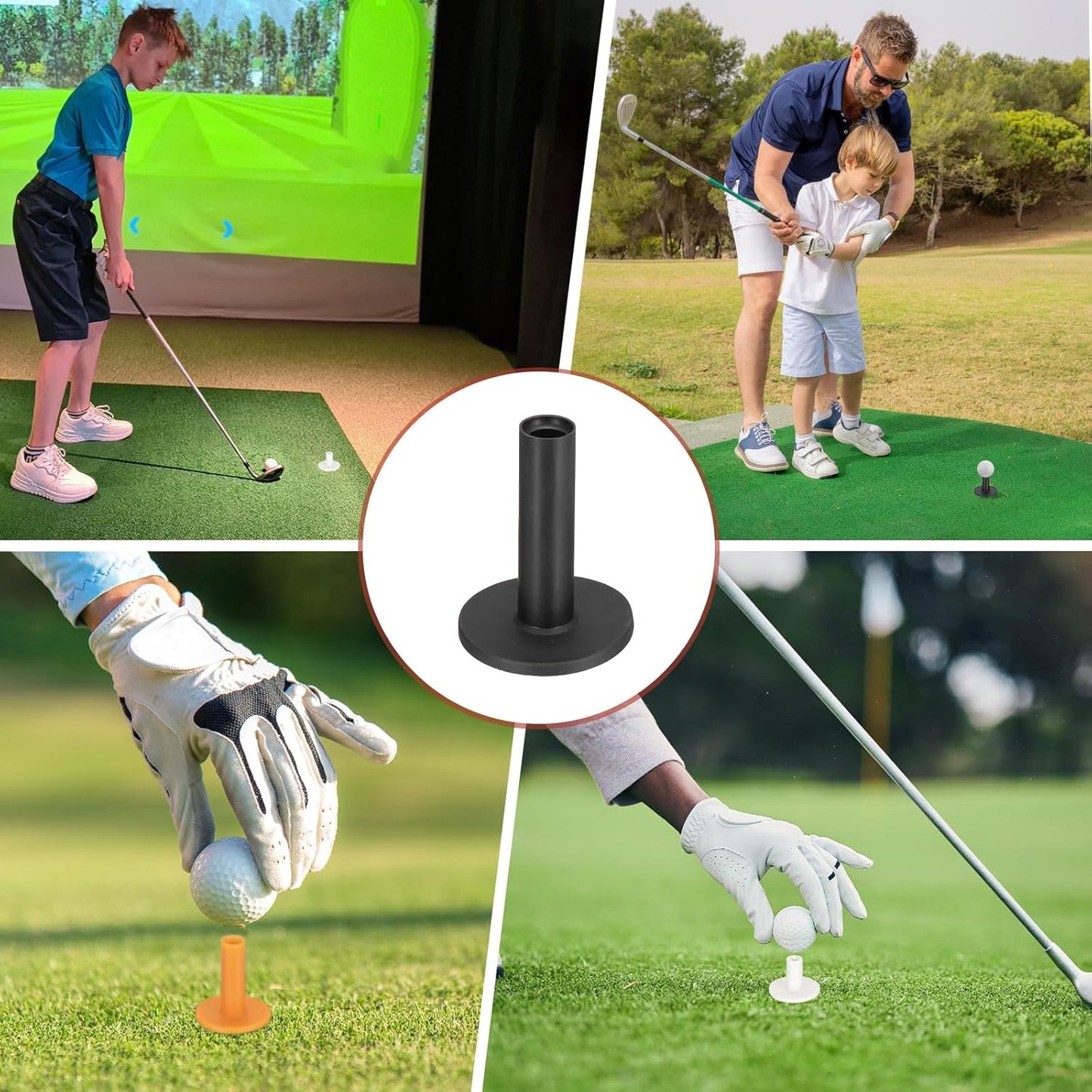 Rubber Golf Tees [] - Flexible Stable Ball Holder Use for Home & Outdoor & Indoor Tall Training Driving Range - [] Hitting Mats