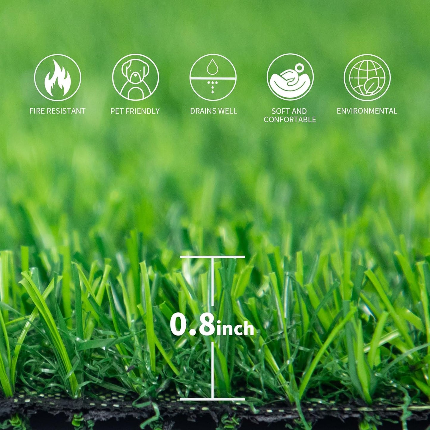 Artificial Grass Turf Mat, 4/5 Inch Indoor Outdoor Entrance Mat, Pet-Friendly Decoration, Easy to Clean (60” x 36”)