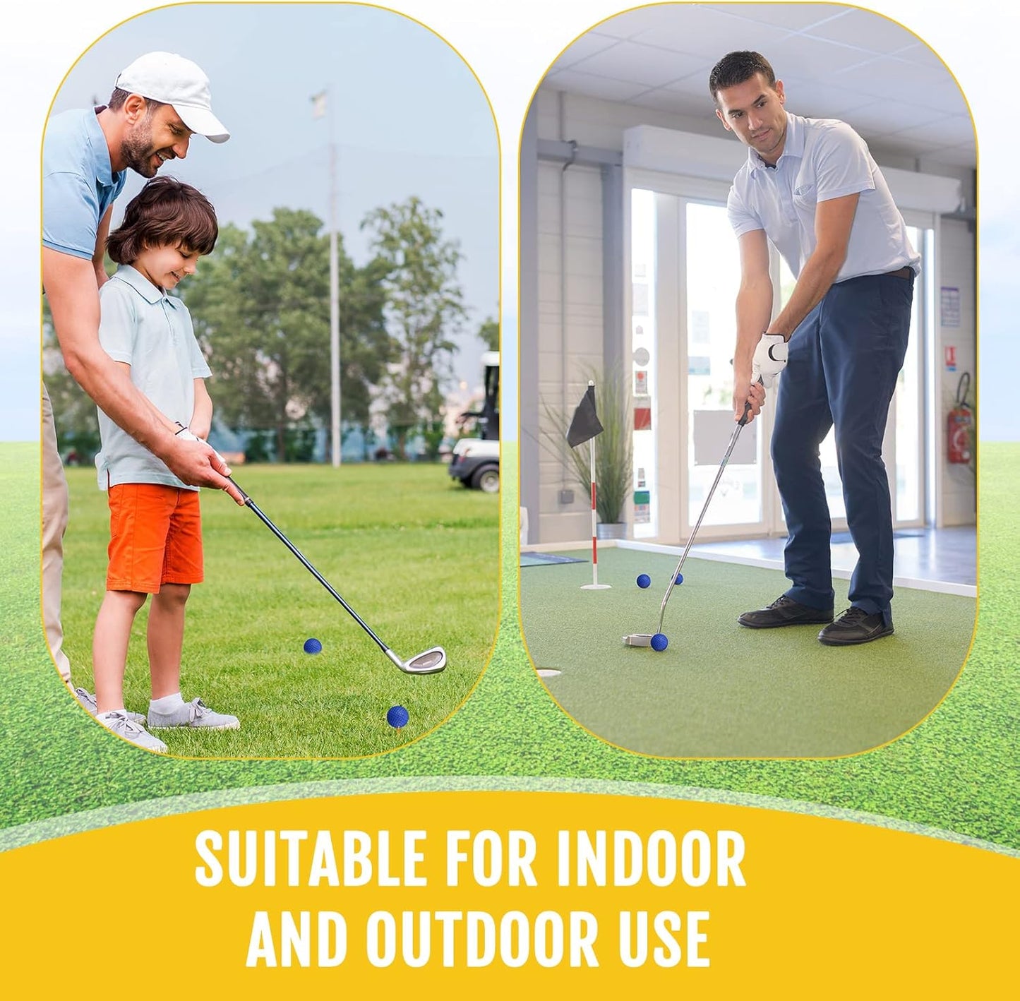 Junkin 80 Pcs Foam Golf Balls Rubber Practice Balls Realistic Feel and Flight Sport Training for Indoor or Outdoor Backyard Golf Training