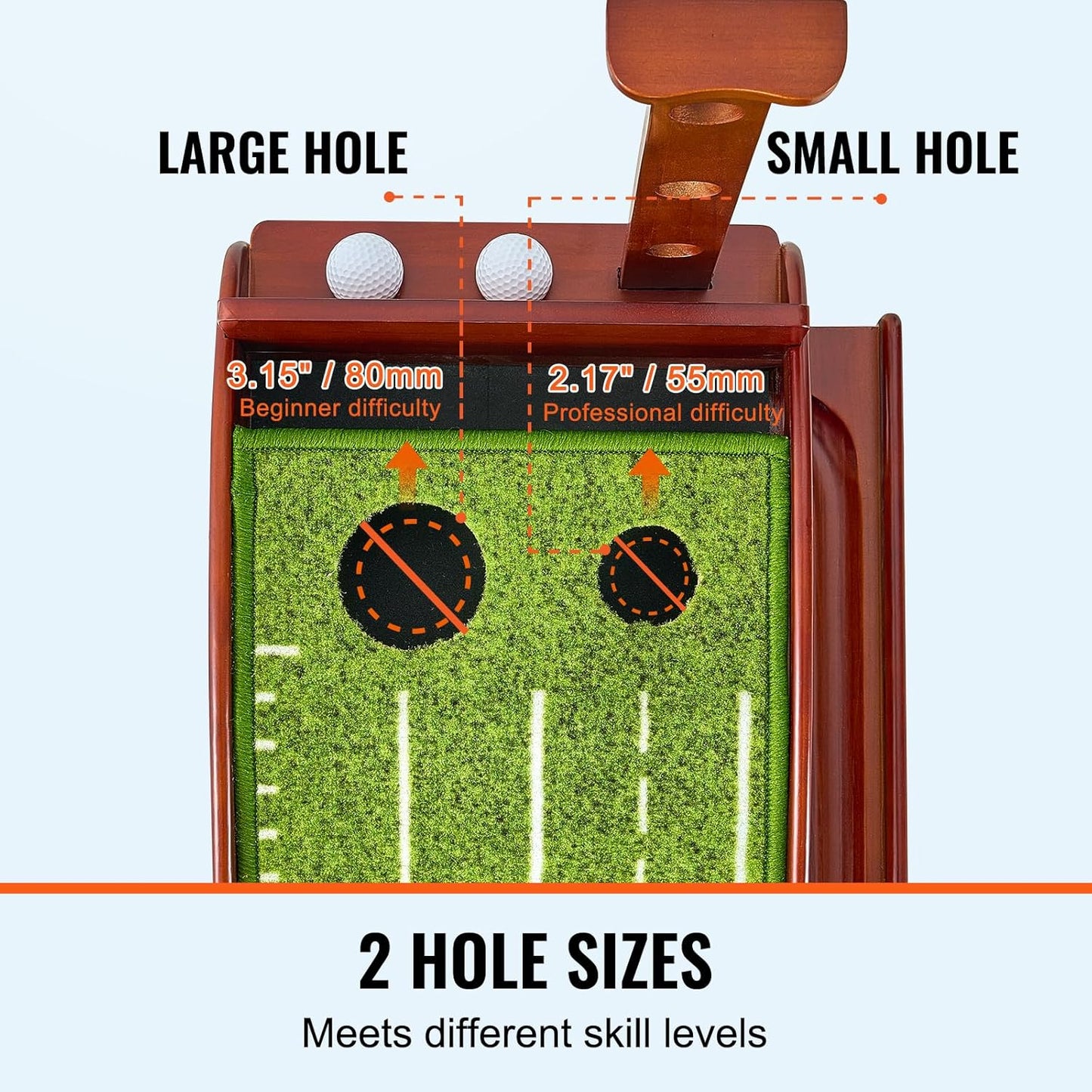 VEVOR Golf Putting Mat, Putting Green Indoor, Putting Matt for Indoors, Sports Spin n Putt Golf Game, Perfect Practice Putting Mat, Golf Putting Mats Practice Auto-Ball Return