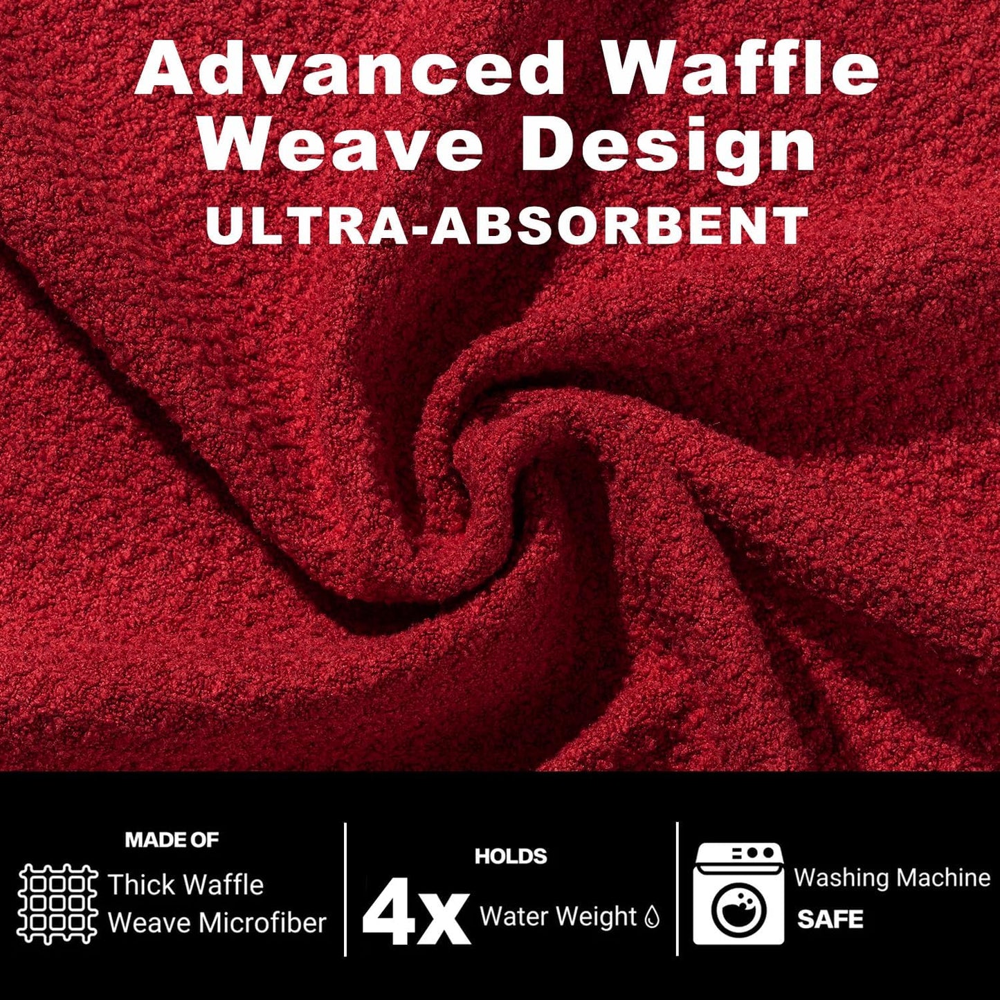 Magnetic Golf Towel for Bag 18" x 18" with Clip Exclusive Cleaning Pocket Microfiber Waffle Ultra Absorbent Club Ball Cleaner Essential Golf Accessories and Gifts for Men Women(Black 1 Pack)