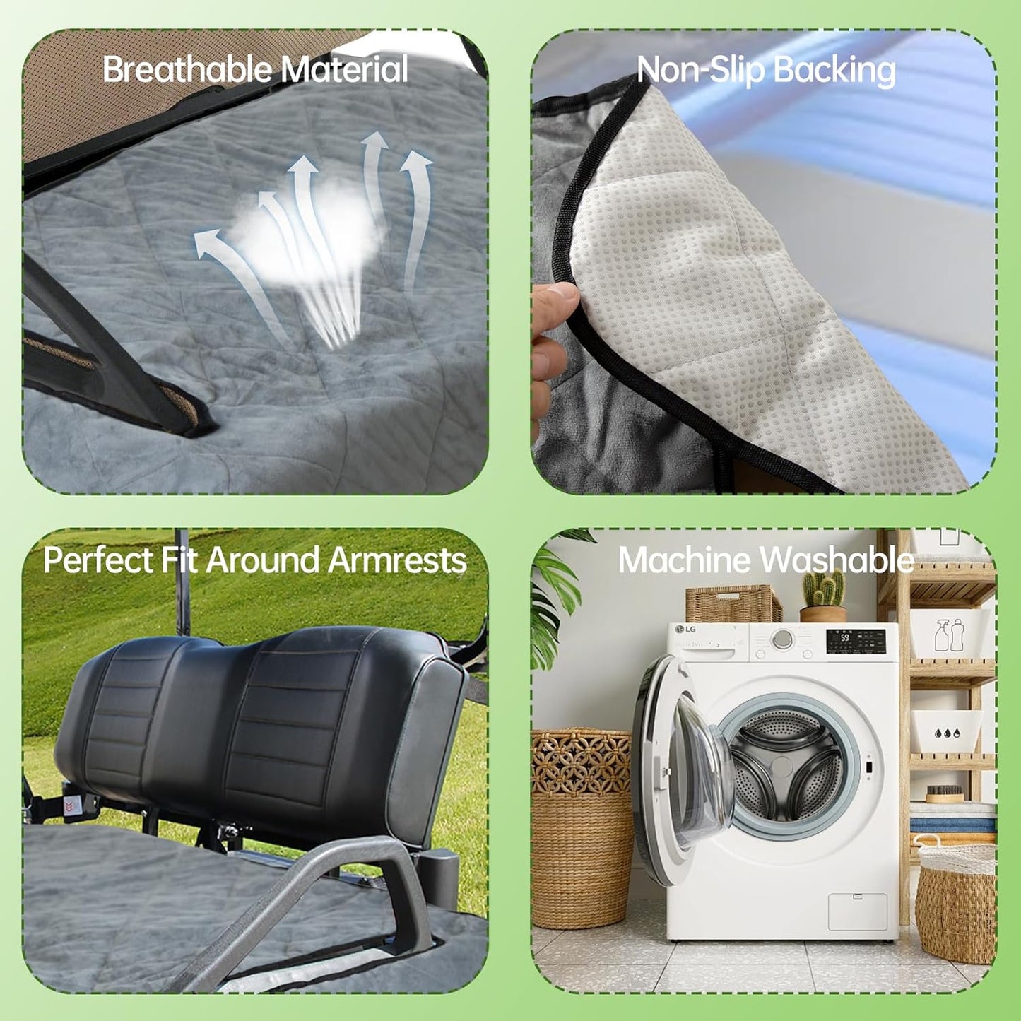Golf Cart Seat Covers Compatible with Evolution, Durable Golf Cart Seat Towel Cover Blanket for All Weather, Keep Seat Comfortable and Clean, Easy to Install, Grey