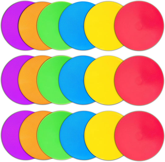 Poly Spot Markers 9 inch Non-Slip Rubber Agility Training Markers Floor Dots Flat Field Cones for Football, Soccer, Basketball, School Exercise Drills, Dance Practice