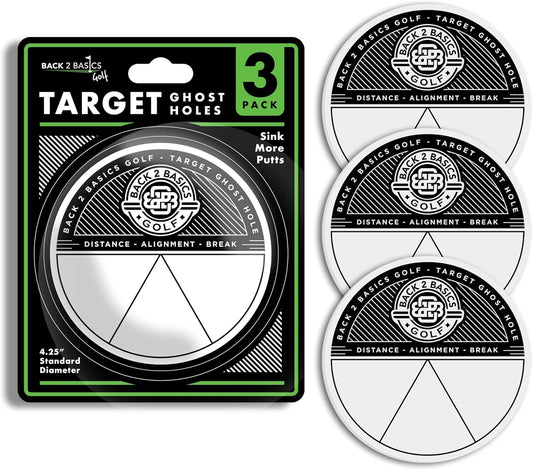 3-Pack Target Ghost Holes for Golf Training, Putting Aid for for Distance, Alignment, and Break Training - Ghost Golf Practice Hole, Putting Training Aid, Practice Putting Green Indoor & Outdoor Use