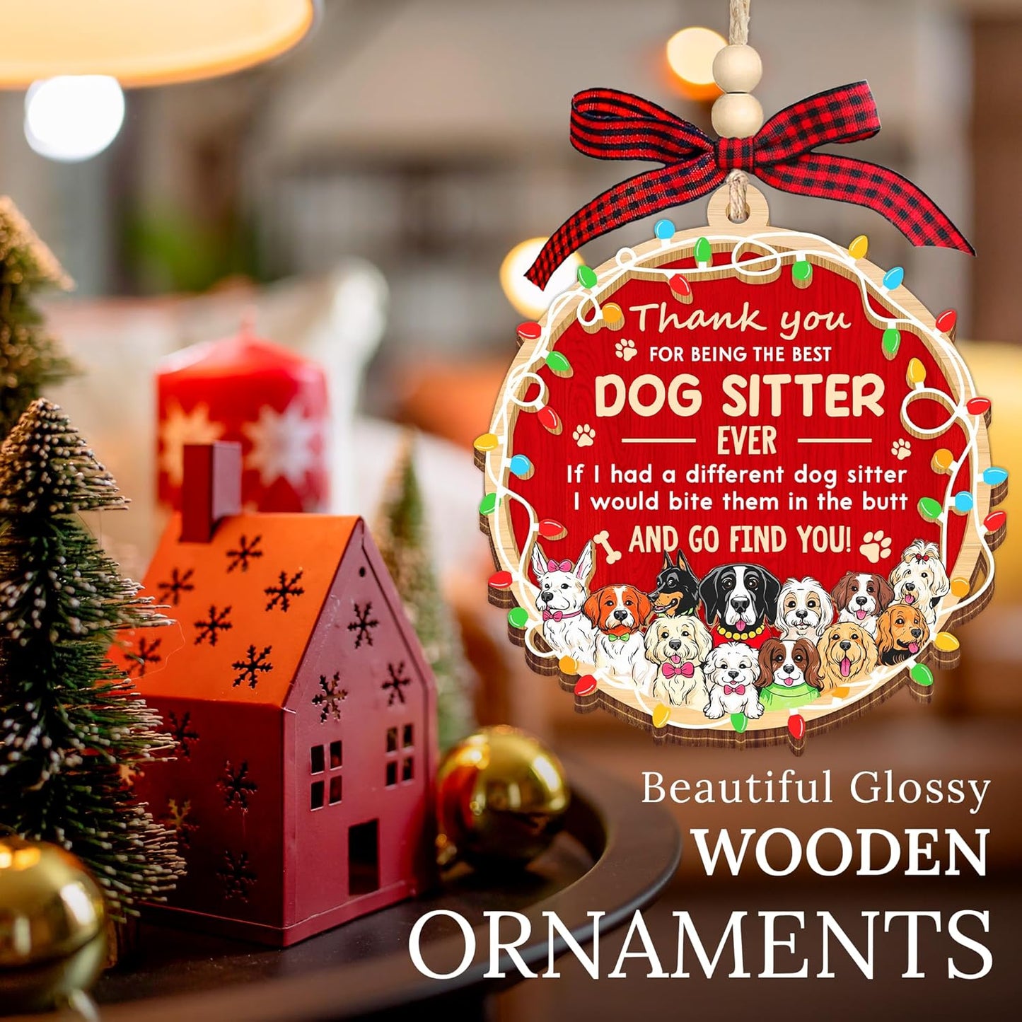 HEXMOZ Dog Sitter Gifts for Women, Men - Dog Sitter Ornament - Petsitter Thank You Gift for Christmas, Appreciation Present Gift Ideas - Xmas Dogs Ornaments Holiday Decorations 2025