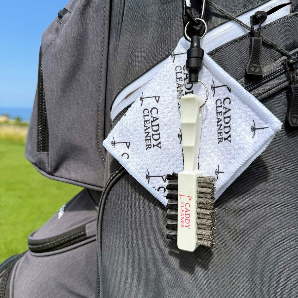 Clean Swing Mini Brush – Golf Club Cleaner with Magnetic Clip, Dual-Sided Brush | Golf Accessories for Men, Best Golf Gift | Caddy Cleaner