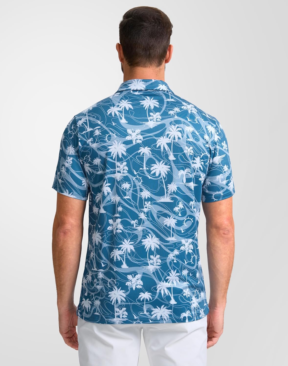 Obla Mens Golf Polo Shirts Short Sleeve Dry Fit Performance Moisture Wicking Casual Print Collared Golf Shirts for Men