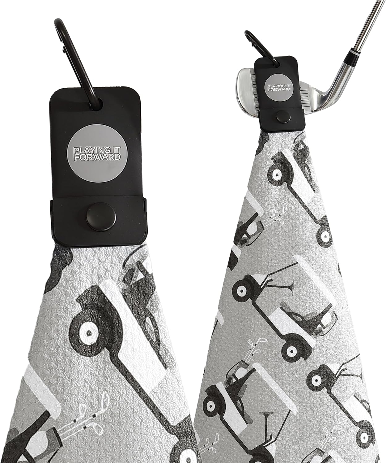 Magnetic Golf Towels for Golf Bags with Clip & Ultra Strong Magnet - Waffle Weave Microfiber Towel for Secure Hold on Bags & Carts - Ideal Club Cleaner & Accessories - Golf Cart