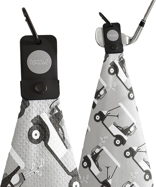 Magnetic Golf Towels for Golf Bags with Clip & Ultra Strong Magnet - Waffle Weave Microfiber Towel for Secure Hold on Bags & Carts - Ideal Club Cleaner & Accessories - Golf Cart