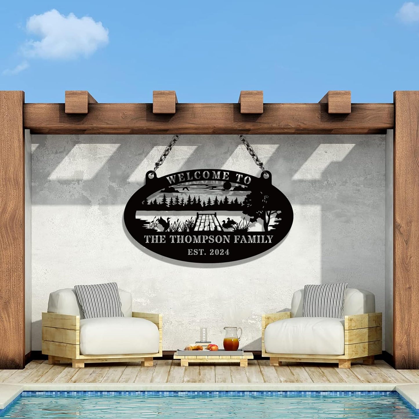 Personalized Lake Dock Metal Sign, Custom Outdoor Metal Sign, Personalized Family Lake Lot Sign, Dock Signs, Lakeside Signs, Outdoor Decor