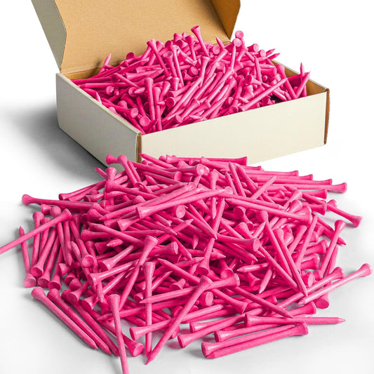 FINGER TEN Bamboo Golf Tees Wood 1 1/2 2 3/4 3 1/4 Inch Wooden Short Long Tee Color Bulk 250/500/1000/2000 Count for Men Women Kids in Red Pink USA Flag