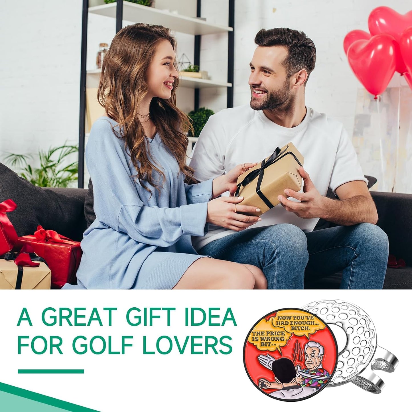 Funny Magnetic Ball Markers Clips, Distinctive Enamel Golf Ball Markers for Putting Green, Golf Ball Marker Hat Clips Magnet for Golf Lovers Gifts Golfing Accessories