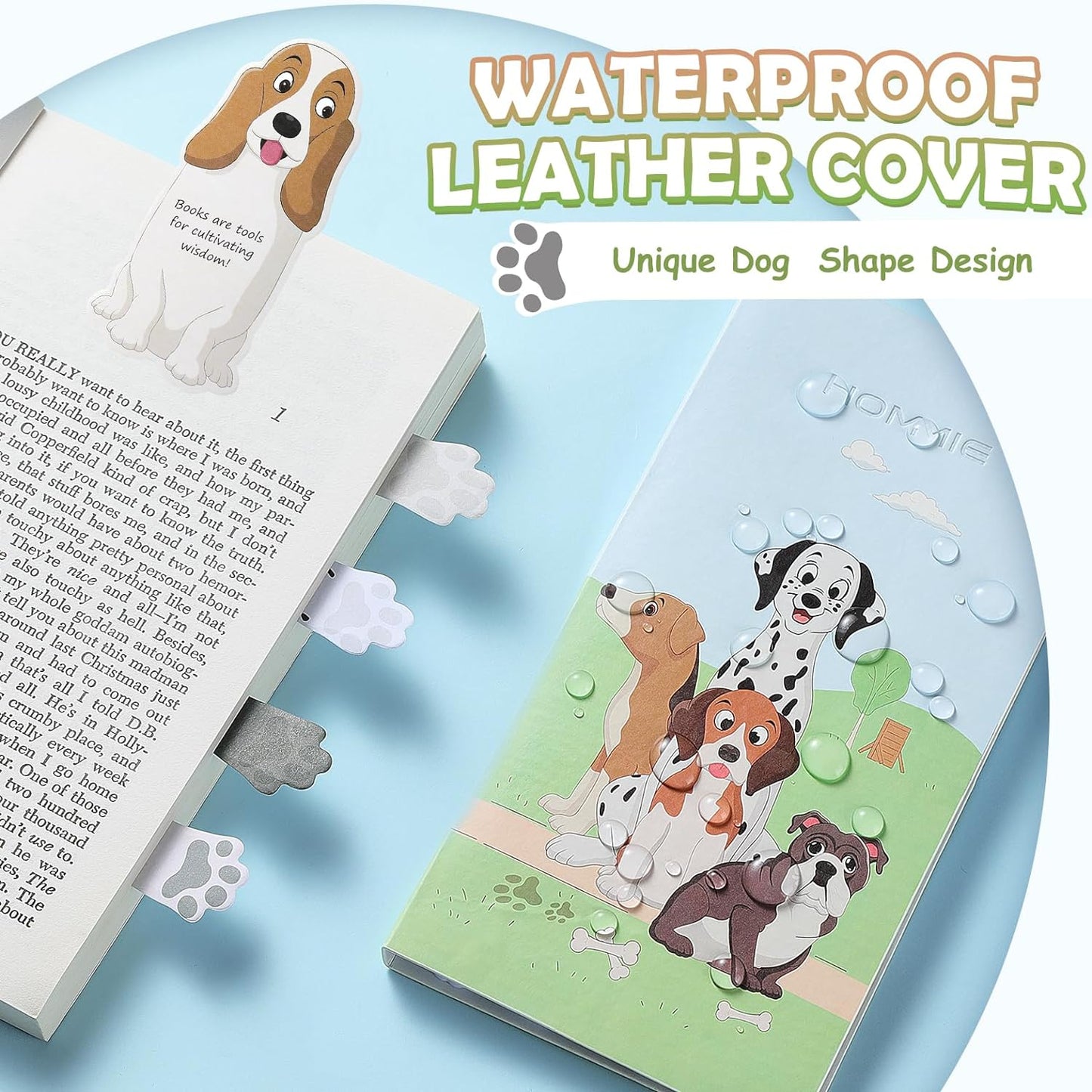 Hommie Dog Sticky Notes Set, Planner Sticky Note Dividers Tabs 300 Sheets, Cute Animals Shape Markers Flags Self-Stick Memo Pads for Dog Lovers Home Office School Supplies