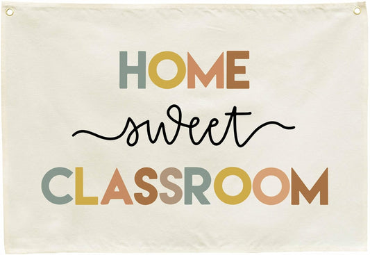 Classroom Wall Decor Poster-Nursery Decor -Teacher Appreciation Gift-Teacher's Day Gift-Door Sign-Hanging Rectangle Banner Flag Wall Decor-Home Sweet Classroom-Christmas Gift-28.5"L×20"W