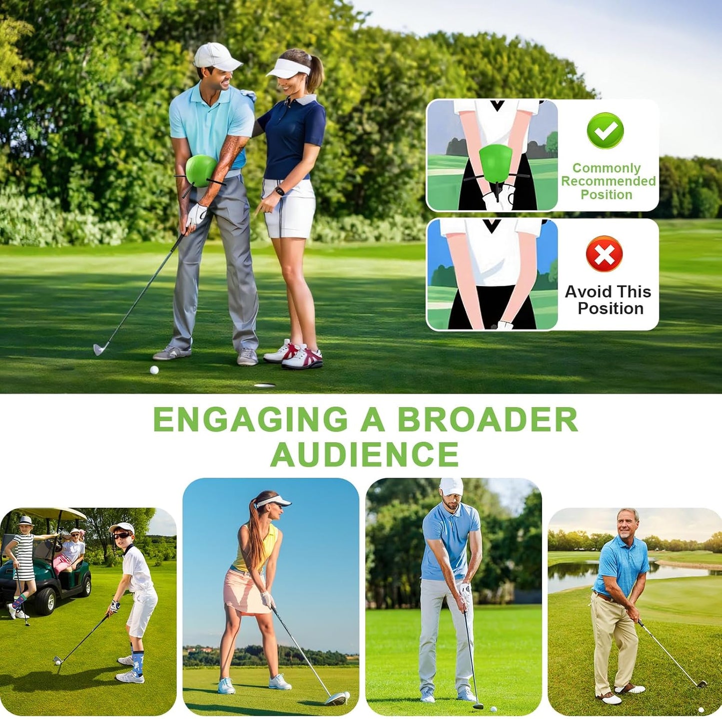 The Connector Golf Training Aid, Golf Swing Trainer for Posture Correction Practice, Golf Swing Training Aid, Golf Training Aids Helps Train Proper Swing Mechanics, Arm Structure