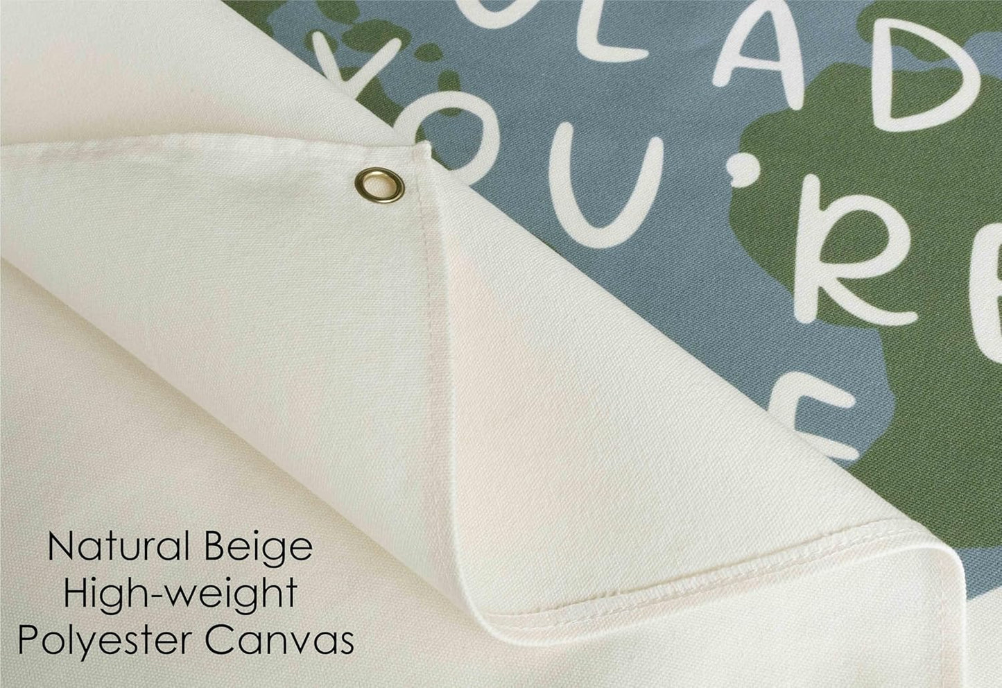 Classroom Wall Decor-Teacher Gifts-Welcome Poster Gift-Nursery Sign- Positive Affirmation Motivational Quote-Earth Theme-Hanging Rectangle Banner Flag Wall Decor-I'm Glad You're Here-28.5"L×20"W