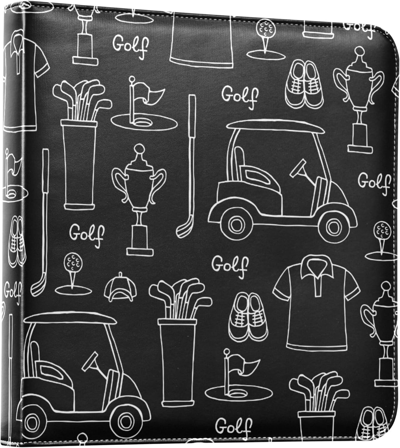 Fisyme Golf Black Photo Album Self Adhesive DIY Scrapbook Album for 2x3 4x6 5x7 6x8 Pictures 20 Pages Memory Book for Family Wedding