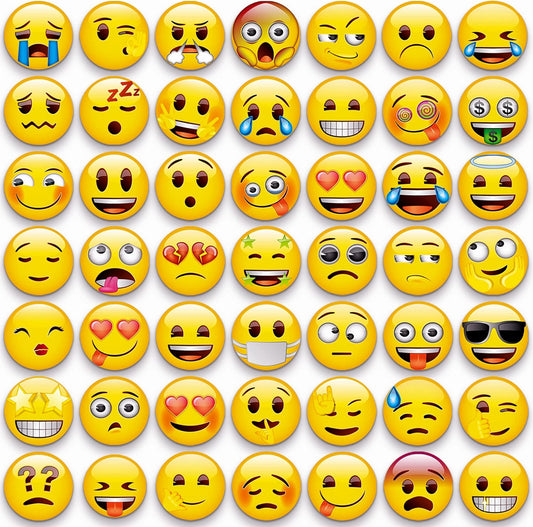 MORCART 54Pcs Emoji Refrigerator Magnets Fridge Magnets for Locker Whiteboard Decorative Magnets - Cute Funny Magnets for School Home Kitchen Office Gift for Teacher Family and Friend