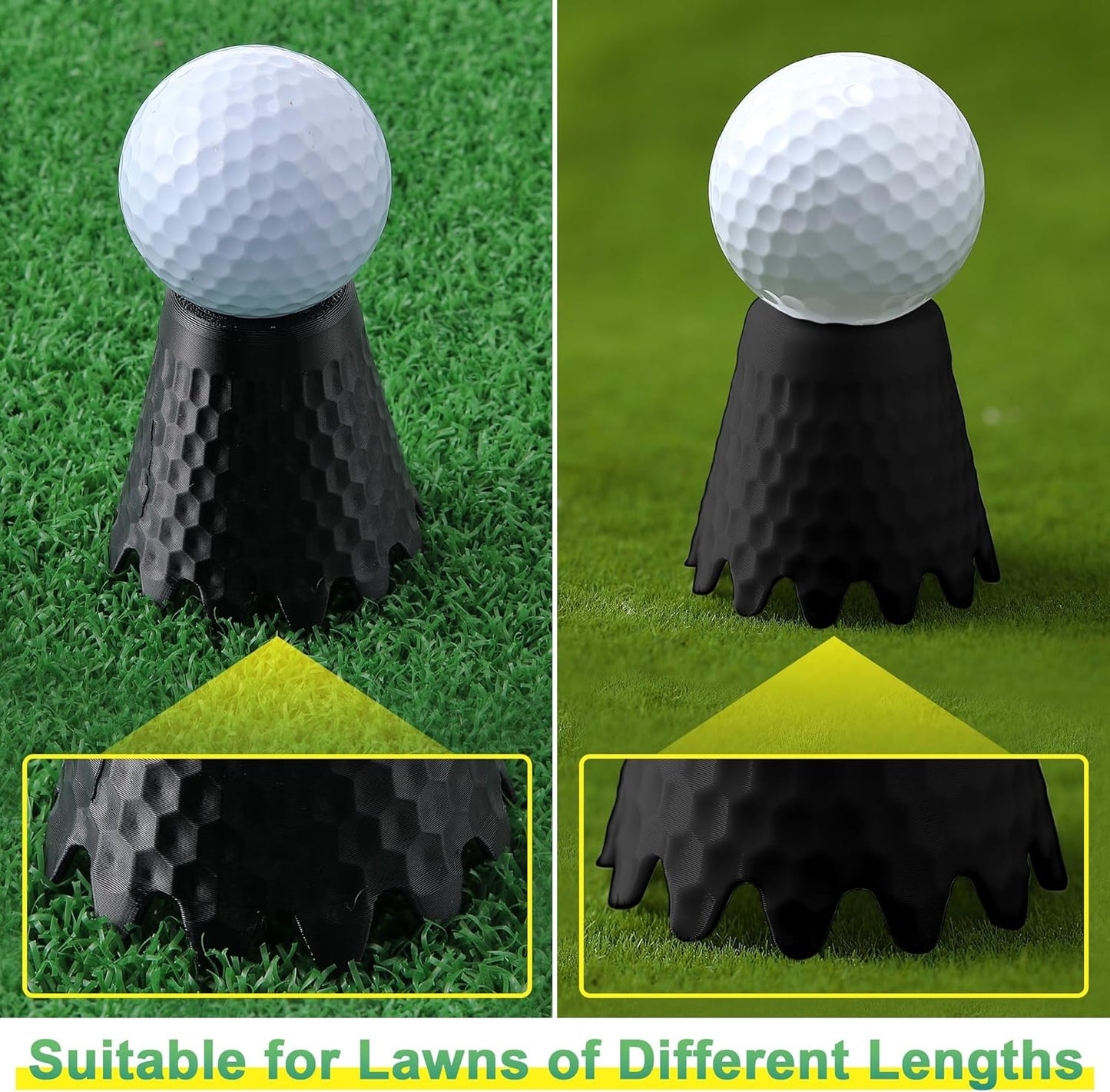 8 Pack ‌Simulator Golf Tees, TPU Unbreakable Material, Height from 1/4" to 2", Suitable for Indoor, Outdoor, Winter, Golf Mats, Turf and Driving Range