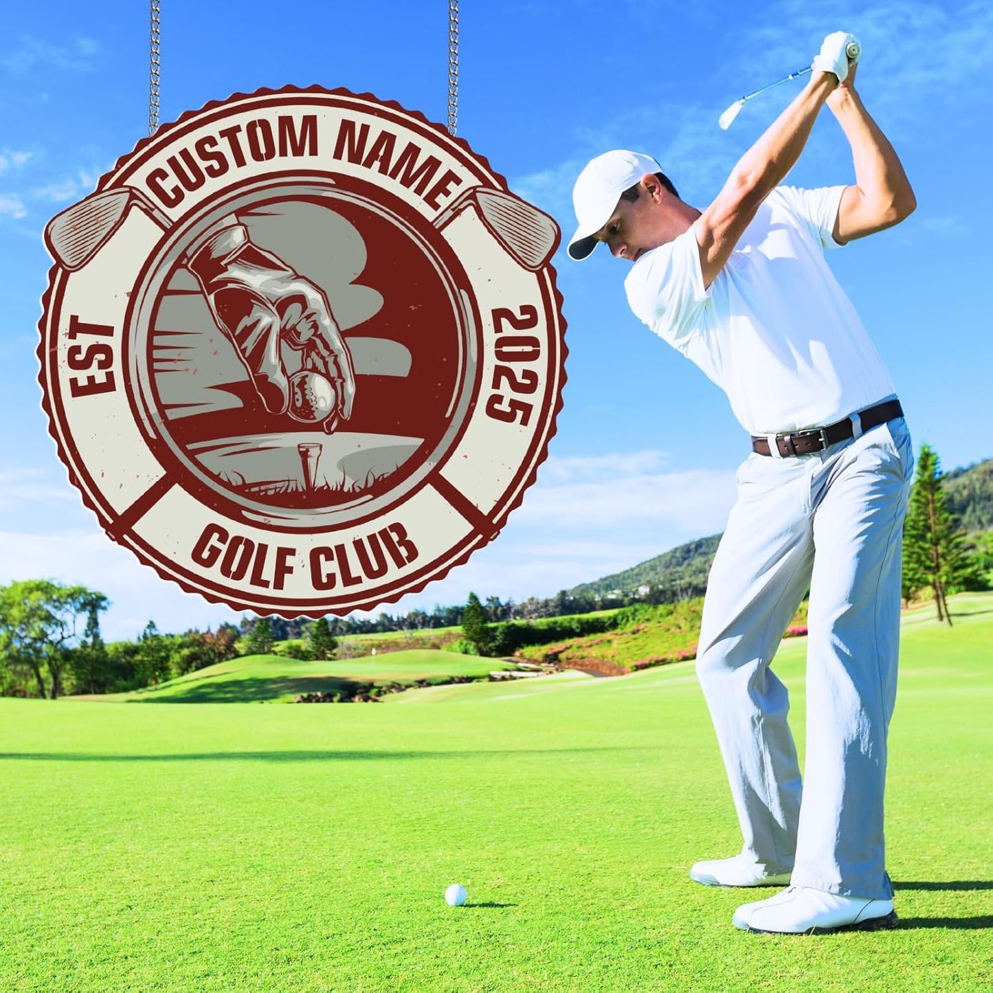 Personalized Golf Metal Wall Art, Vintage Golf Wall Decor, Custom Signs Outdoor Metal, 19th Hole Home Decor for Man Cave Garage Bar Club, Personalized Golfer Gifts for Men Dad Father