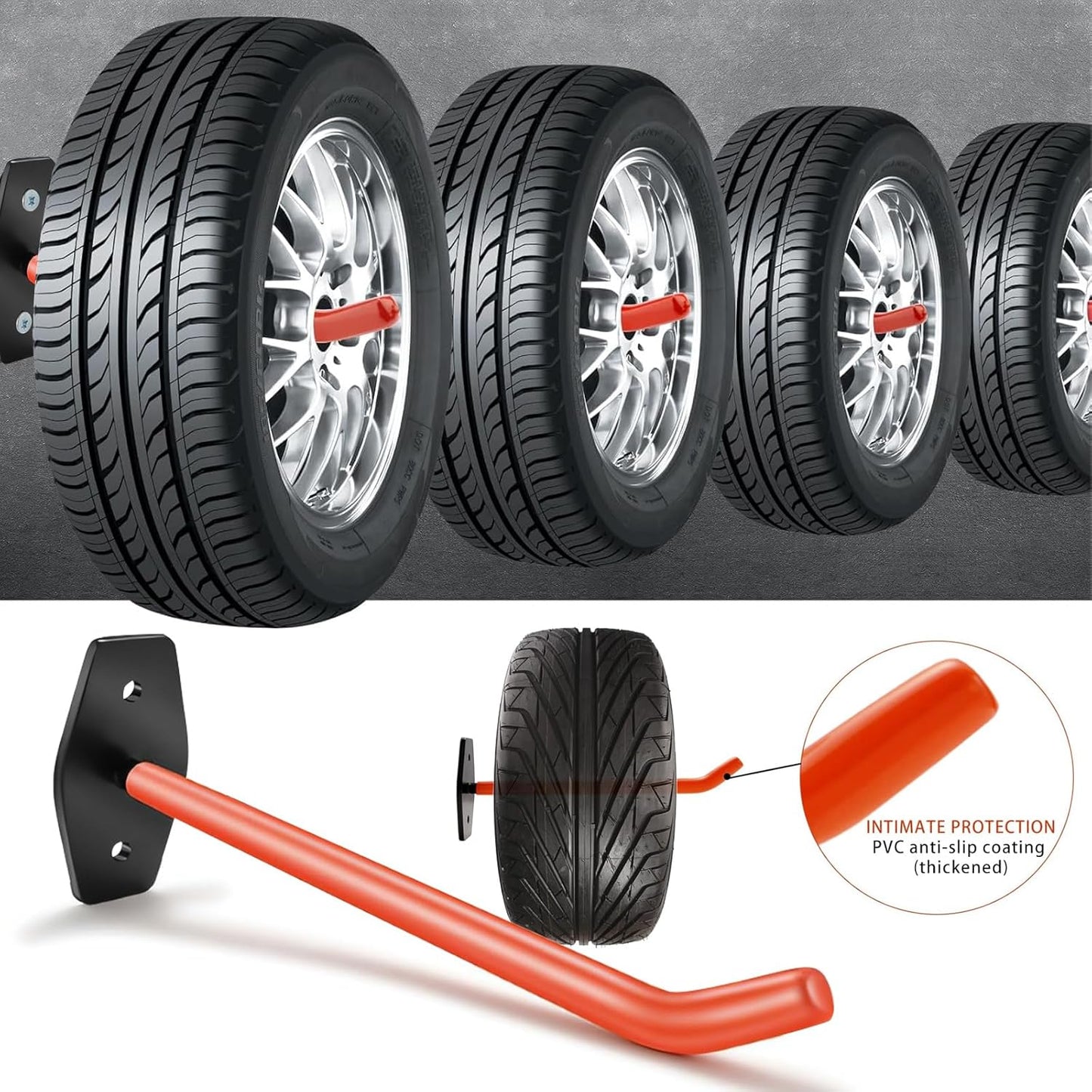 20 Pack Garage Storage Hooks Heavy Duty, Steel Bike Hook for Garage Organization, Utility Wall Mount Hooks with Anti-Slip Coating for Hanging Ladder, Ropes, Bike, Outdoor, Garden and Power Tool