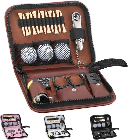 Golf Gifts for Men and Women,Golf Accessories Set with Hi-End Case,Golf Balls,Golf Tees,Golf Multifunctional Divot Tool,Rangefinder Golf Brush,Golf Scorer，Golf Ball Clamp