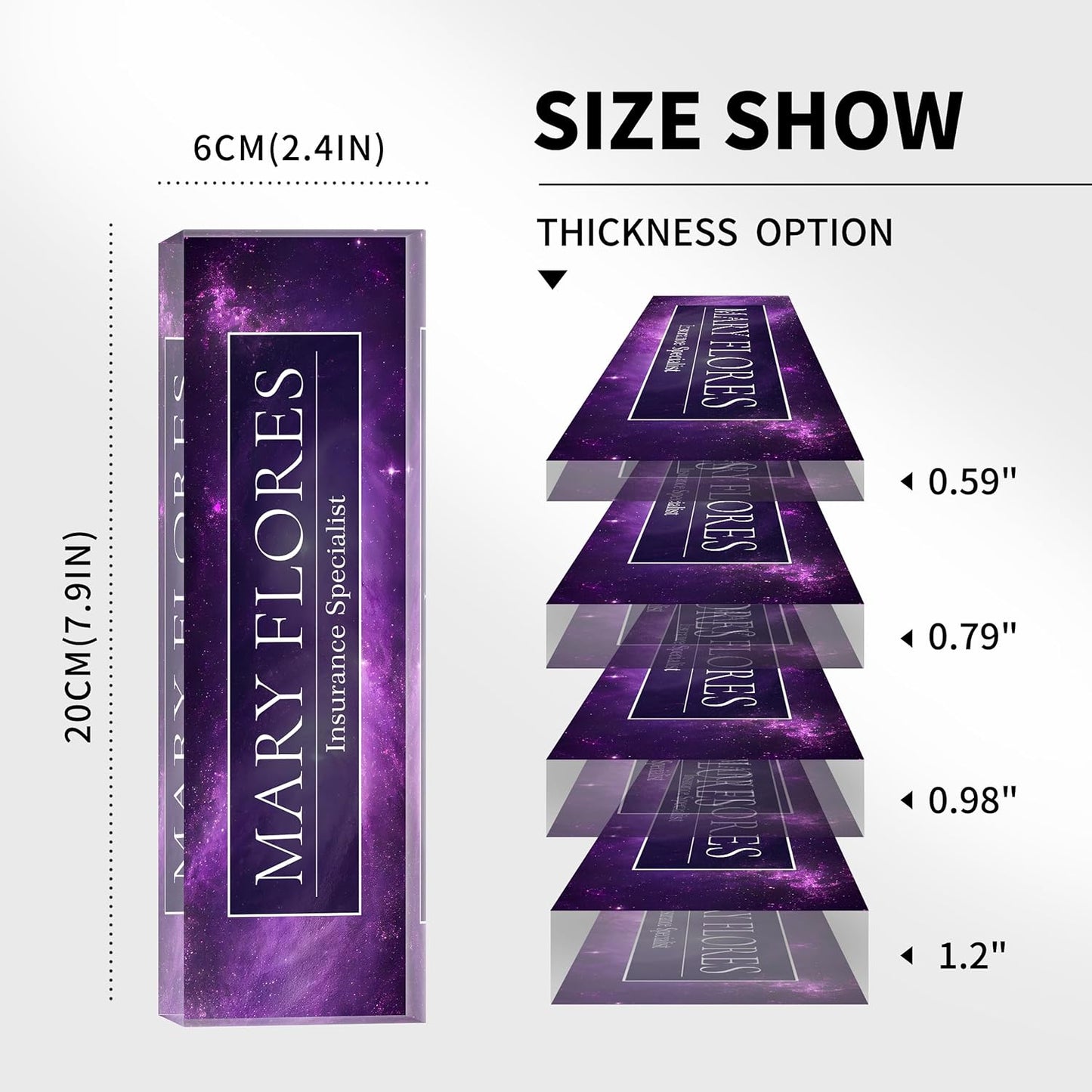 Custom Name Plate for Desk, Desk Name Plate Personalized Acrylic Office Desk Decor for Women and Men, Employee Appreciation Gifts Office Gifts for Boss, Manager, Teacher, Nurse