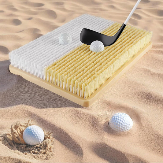 Golf Bunker Practice Mat – Dual Sand Trap Trainer with Shallow & Deep Pit Simulation – Portable 15.7"x11.8" Golf Chipping Mat for Indoor & Outdoor Practice – for All Skill Levels