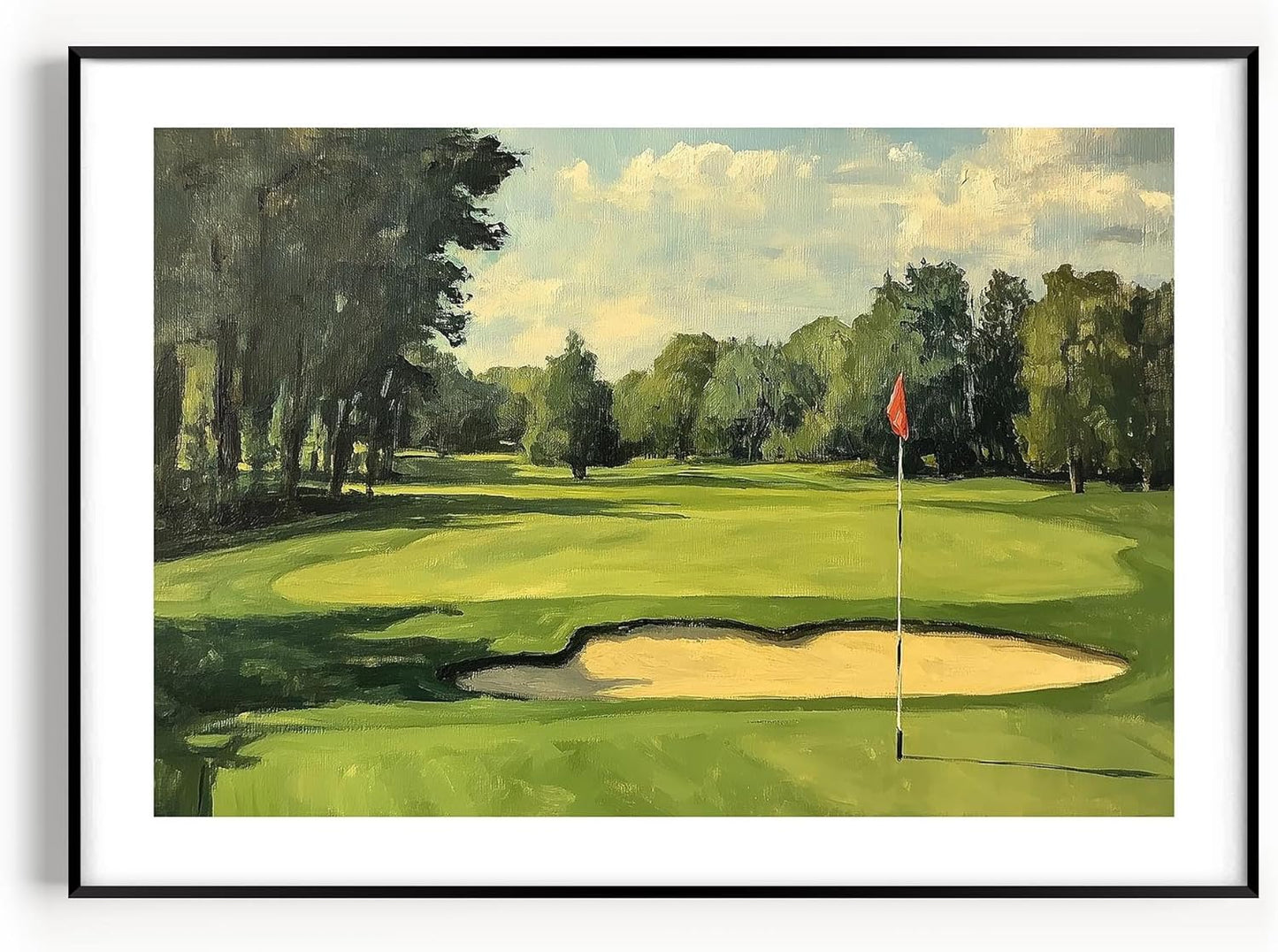 Vintage Golf Course Premium Giclee Fine Art Prints - Antique Style Golf Course Painting Posters, Golf Wall Art, Aesthetic Golfing Poster for Home Office Decor, Ready to Frame