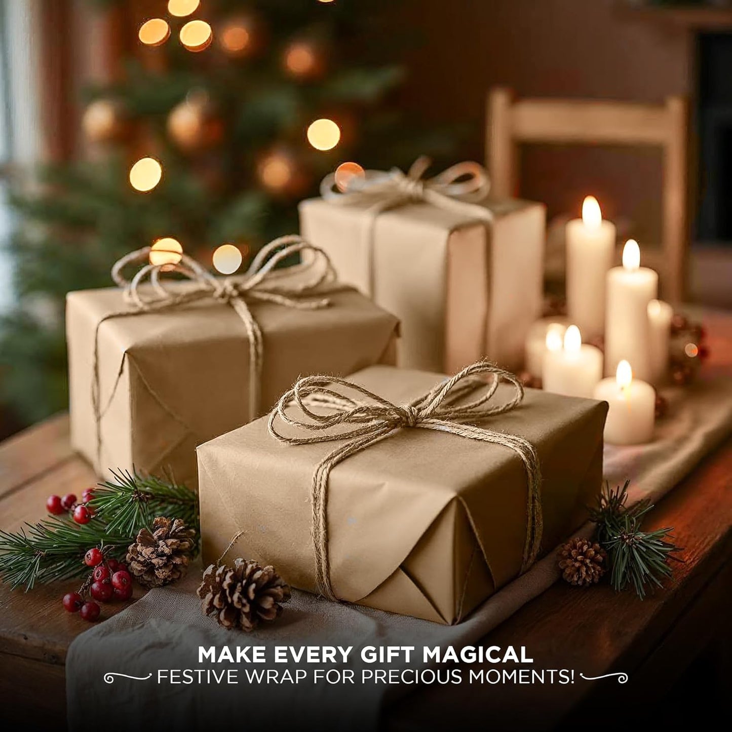 SANZIX 150 Sheets Kraft Tissue Paper for Gift Bags Bulk 14x20 Inch - Brown Wrapping Paper for Gifts Wrap, Wedding, Birthday & Holiday Brown Flower Wrapping Tissue for Decorations & DIY Crafts