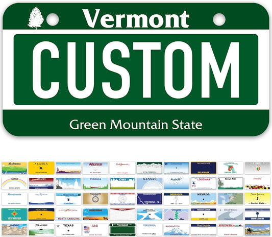 Mini License Plates, Personalized License Plates, Custom for Car, Bikes, ATV, Kids Car, Golf Cart, Jeep, 2x4 Inch, Rust-Free Fade Resistant Aluminum, USA Made by My Sign Center (Vermont)