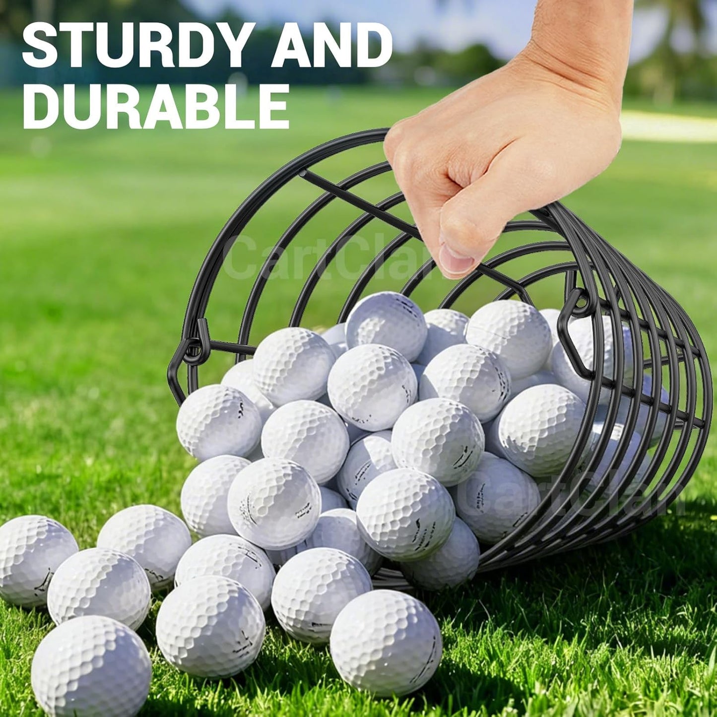 2 Pack Stainless Steel Golf Ball Basket, Golf Ball Container Bucket with Handle, Holds About 45 Balls(Exclude Golf Balls)