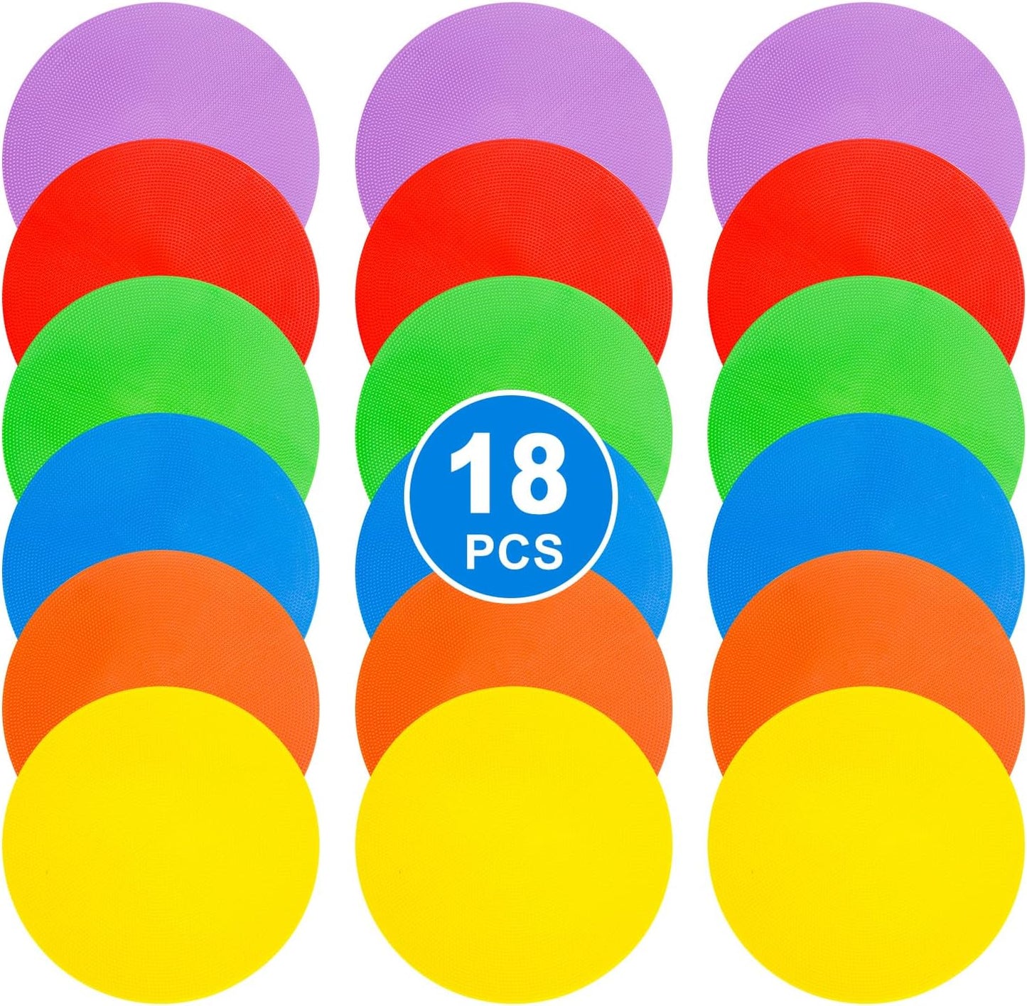 9 inch Spot Markers Flat Field Cones, Non Slip Rubber Agility Markers Flat Field Cones for Soccer Basketball Sports Speed Agility Training （18 pcs）