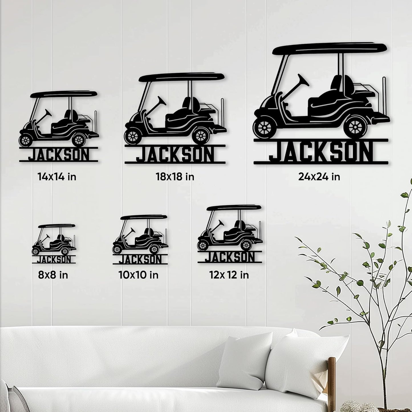 Personalized Golf Cart Metal Sign – Custom Golfer Name Wall, Fence, Yard, Porch, Patio, Garage, Home, or Clubhouse Decor – Gift for Dad, Mom, Husband, Wife, Golfer, or Golf Lover on Birthday