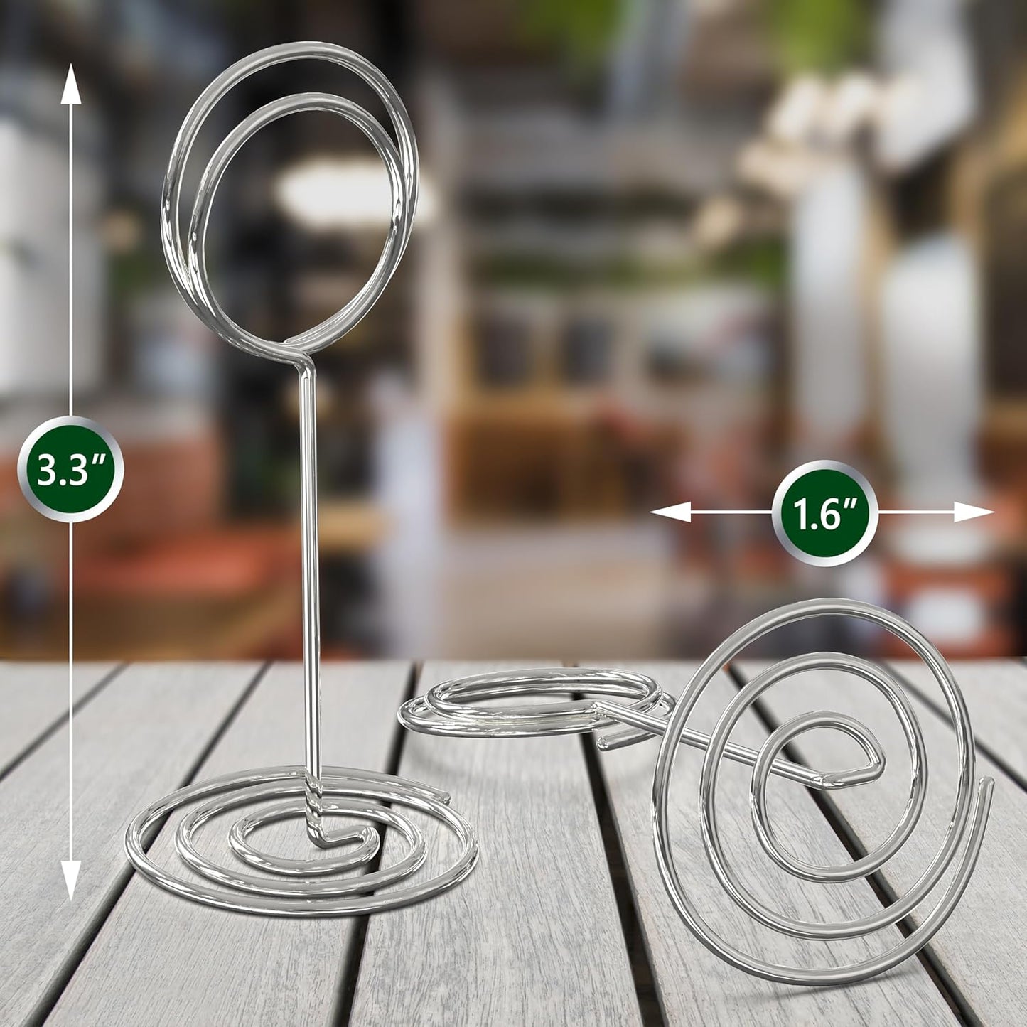 10 Pack Silver Table Card Holders - Table Number Holders - Place Card Holder - Picture Clips for Photos - Tables Name Holder for Centerpieces Weddings Restaurants Food - Wire Seating Signs Stands