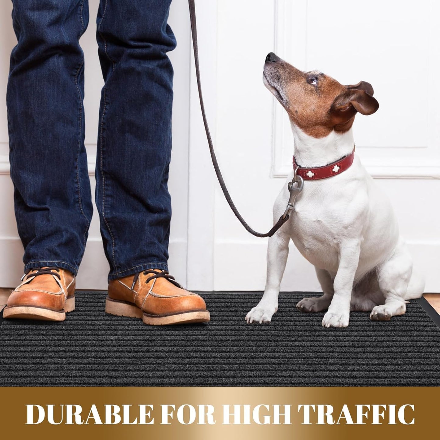 Yimobra Front Door Mat Outdoor Indoor Entrance, 100% Waterproof All-Season All Weather Doormat, Welcome Matt Outside Entry, Non Slip, Low Profile, Heavy Duty Patio Porch Floor Mats,47 x 24,Grey