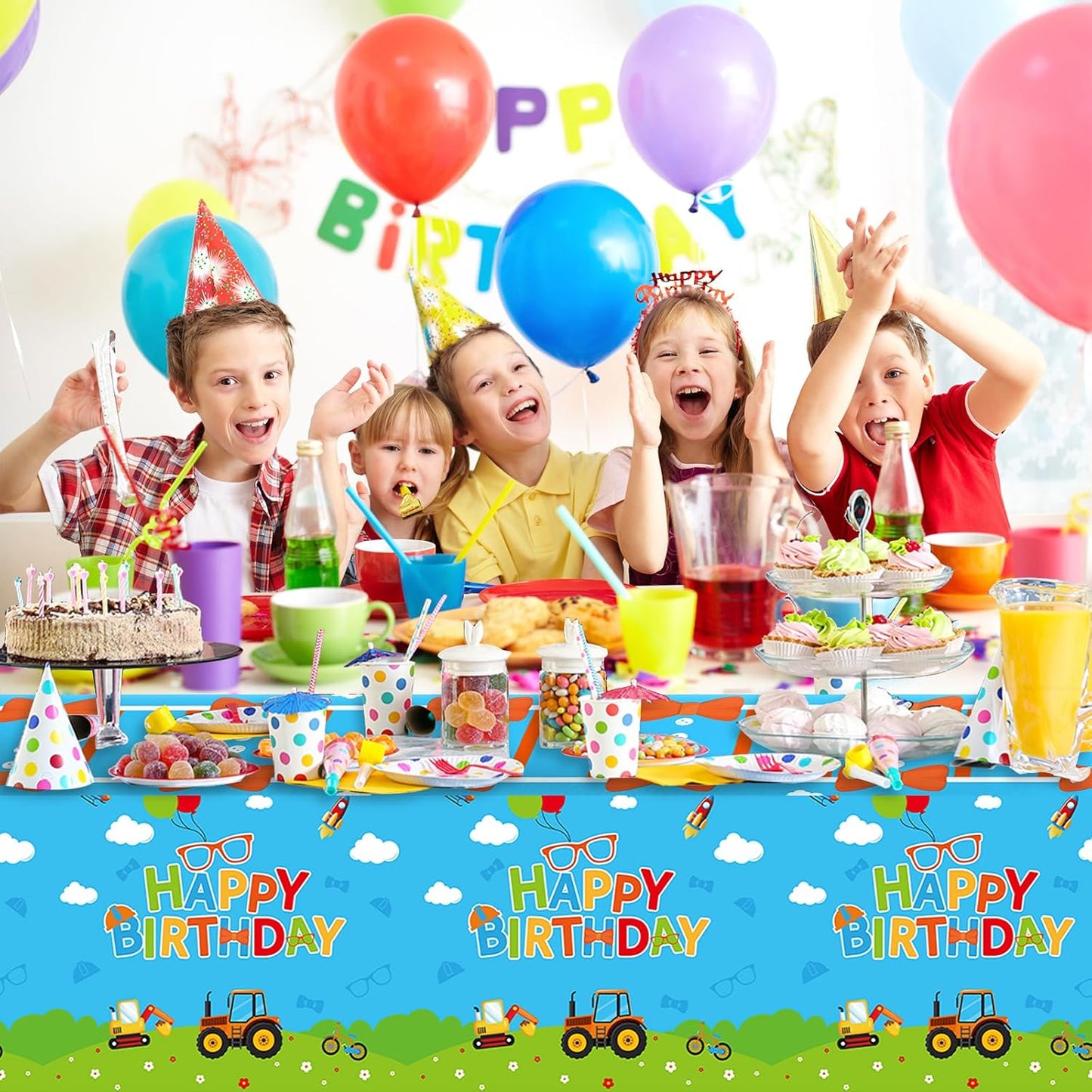 3 PCS English Teacher Tablecloth Party Supplies Plastic Table Cover DecorationsParty Decorations，54 x 108inch