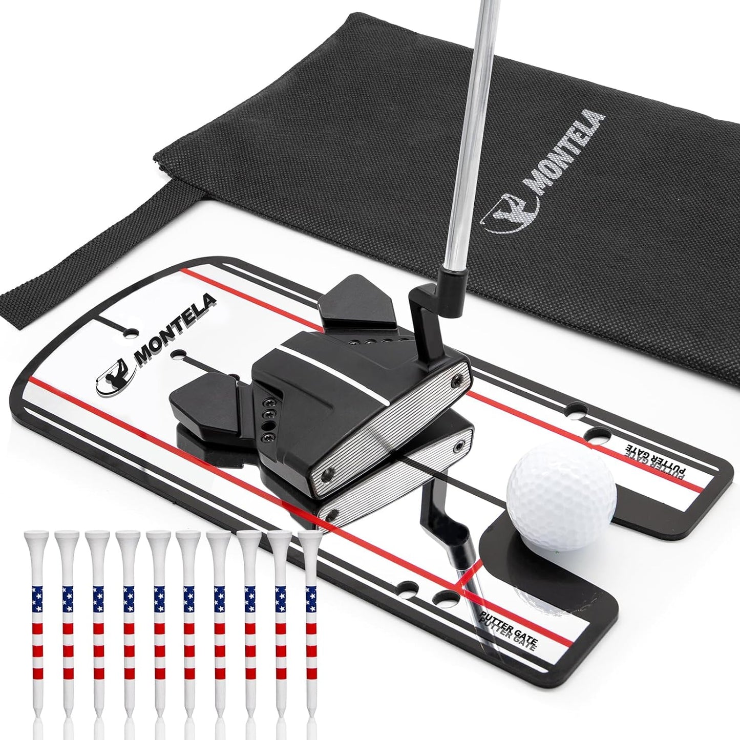 Montela Golf Putting Mirror, Putting Mirror Training Aid for Golf, Portable Training Aid, Golf Putting Alignment Mirror Practice Putting Trainer for Beginner Golfing Equipment and Accessories