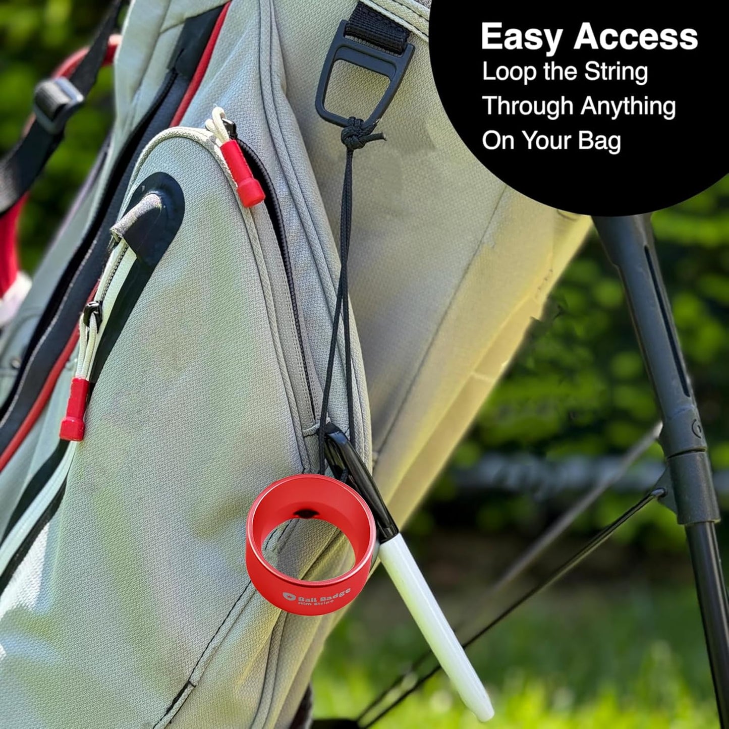 Ball Badge Aim Stripe - 360 Degree Golf Ball Line Marker Kit with Golf Bag Attachment for Perfect Alignment and Precision Putting