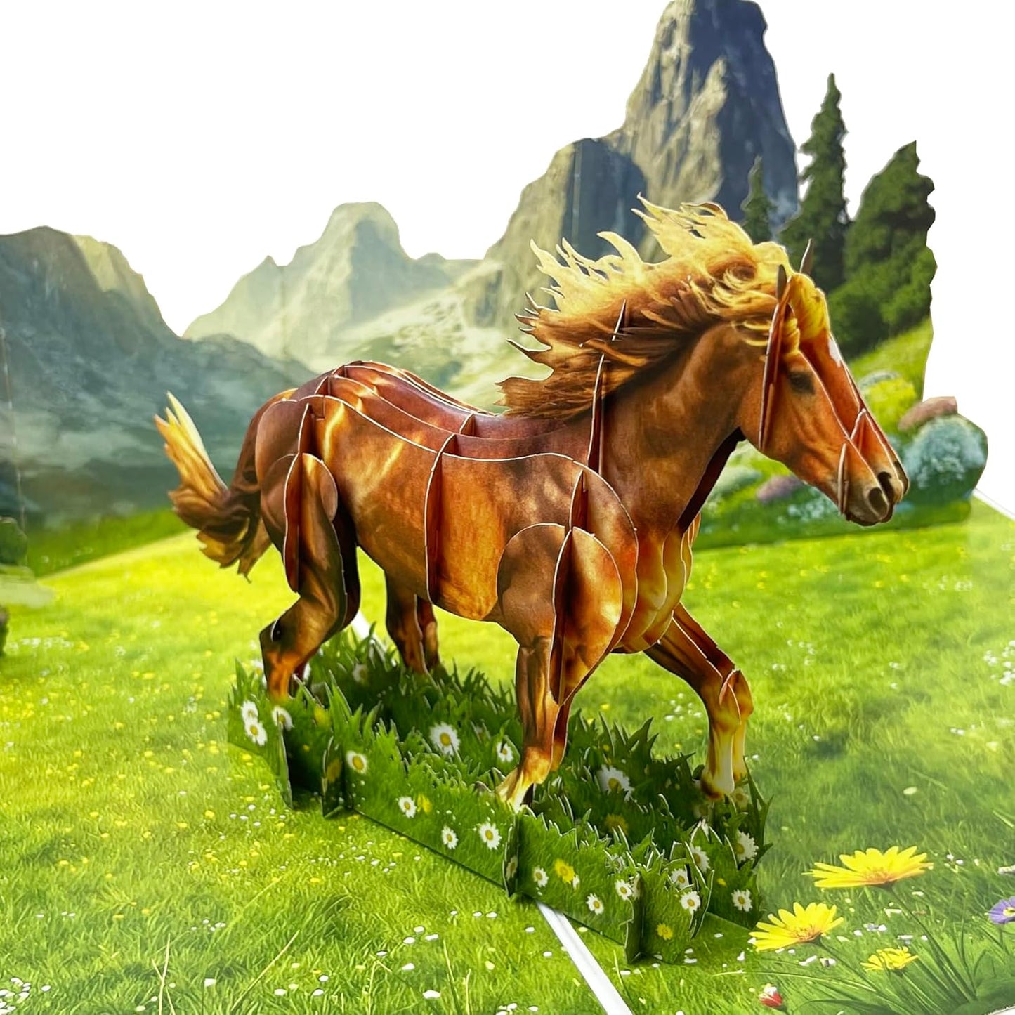 3D Horse Popup Card - Handmade Animal-Themed Paper Art for Birthday, Anniversary, Christmas, Father’s Day - Unique Gift for Him, Her, Kids, Horse Lovers, Equestrians, Riders
