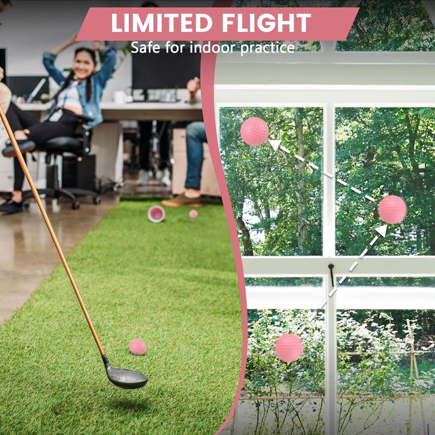 Junkin 80 Pcs Foam Golf Balls Rubber Practice Balls Realistic Feel and Flight Sport Training for Indoor or Outdoor Backyard Golf Training