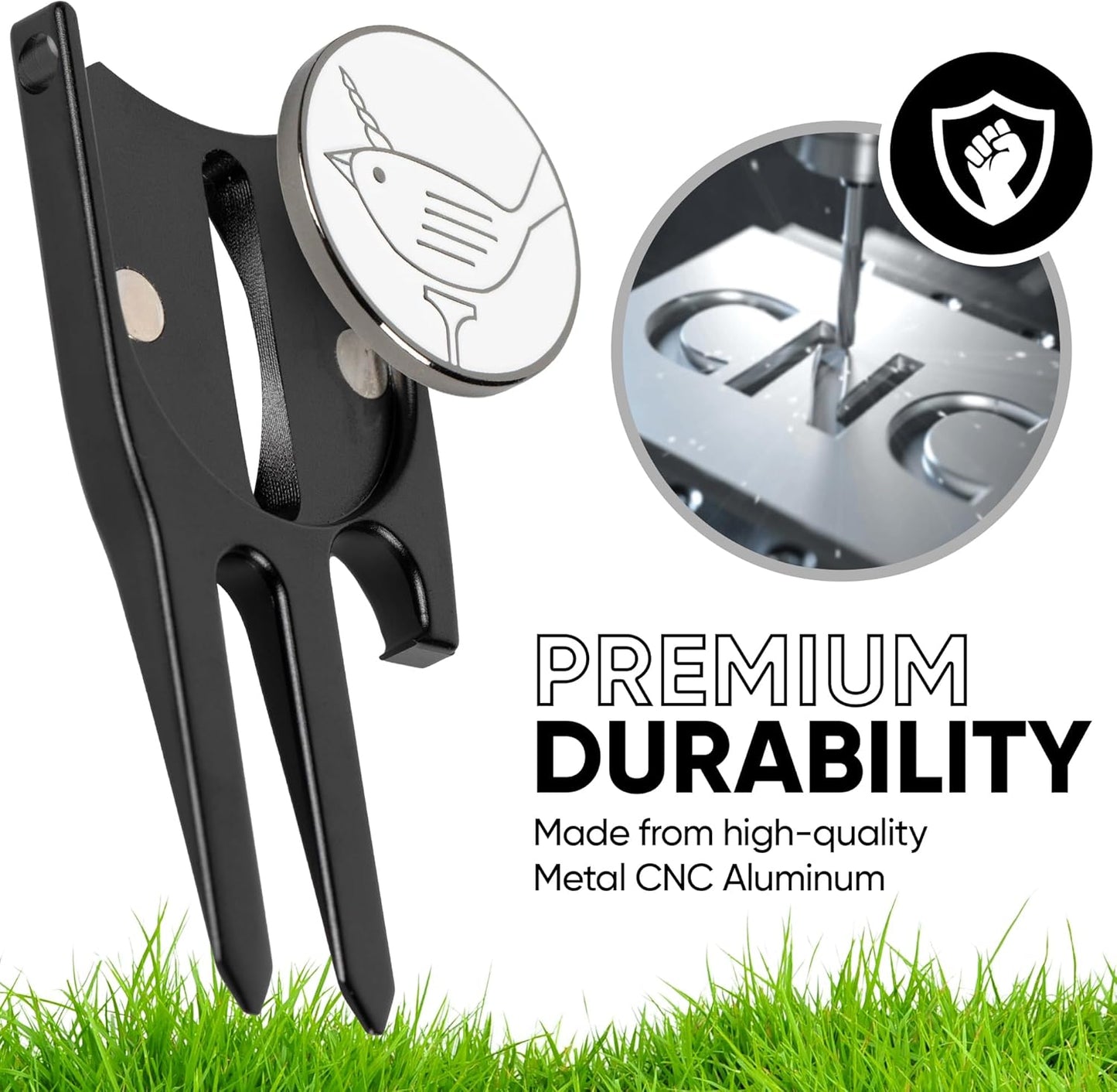 Birdicorn Golf Divot Repair Tool & Golf Ball Marker 6-in-1 Golf Divot Tool