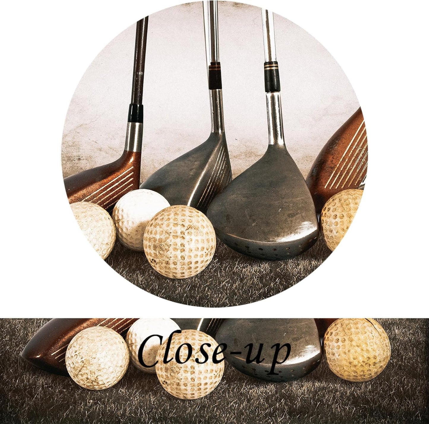 KREATIVE ARTS 4 Panel Vintage Sports Canvas Wall Art Rustic Golf Balls Picture Art Prints Still Life Poster Artwork Painting for Gym Man Cave Decor Ready to Hang 48x33 Inches