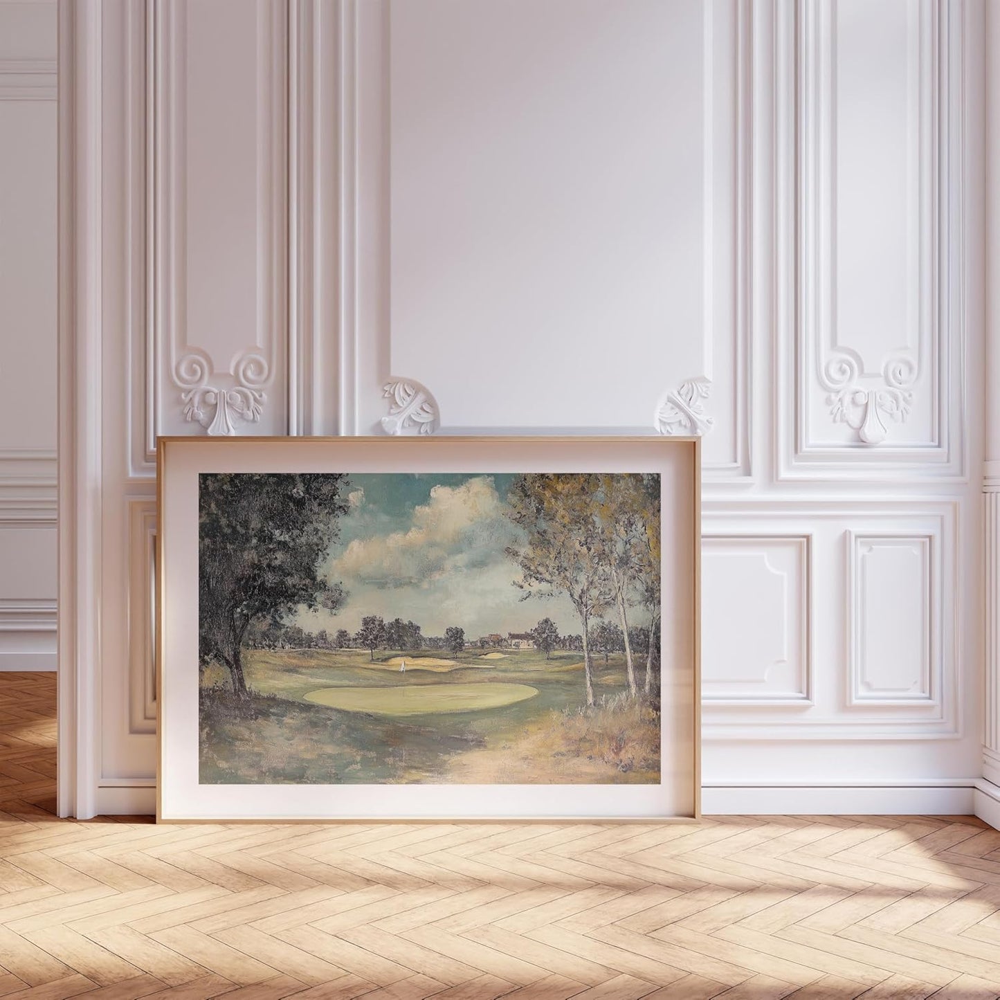 Vintage Golf Course Premium Giclee Fine Art Prints - Antique Style Golf Course Painting Posters, Golf Wall Art, Aesthetic Golfing Poster for Home Office Decor, Ready to Frame