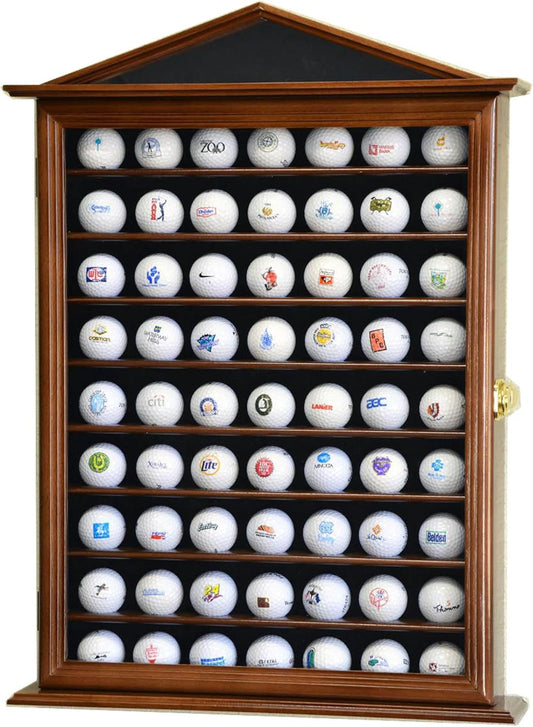 63 Golf Ball Designer Display Case Cabinet (Walnut)