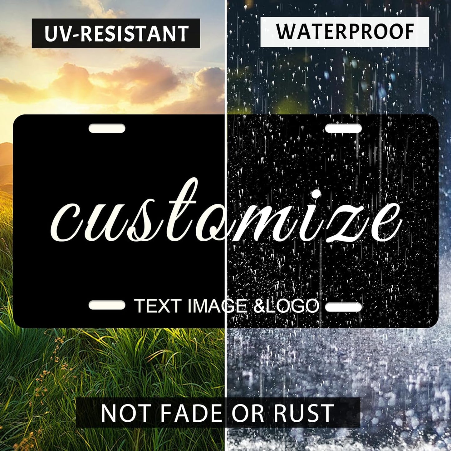 Custom Plate,12x6 Inches Vanity Plate,Thick Rust-Free,Custom Car Tags with Custom Image and Text Design for Wall Art | Gift for Him