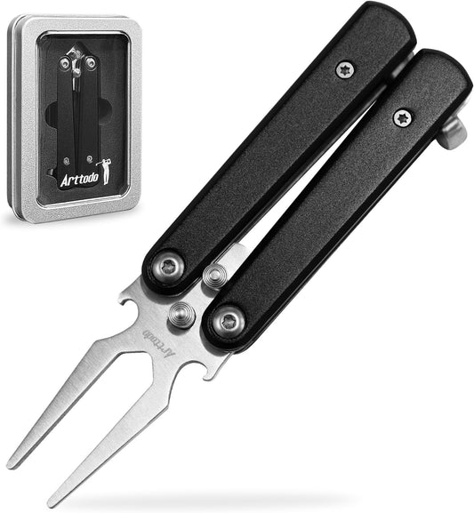 Golf Divot Repair Tool, Stainless Steel Foldable Divot Tool & Golf Divot Tool with Bottle Opener, Golf Accessories for Men and Women