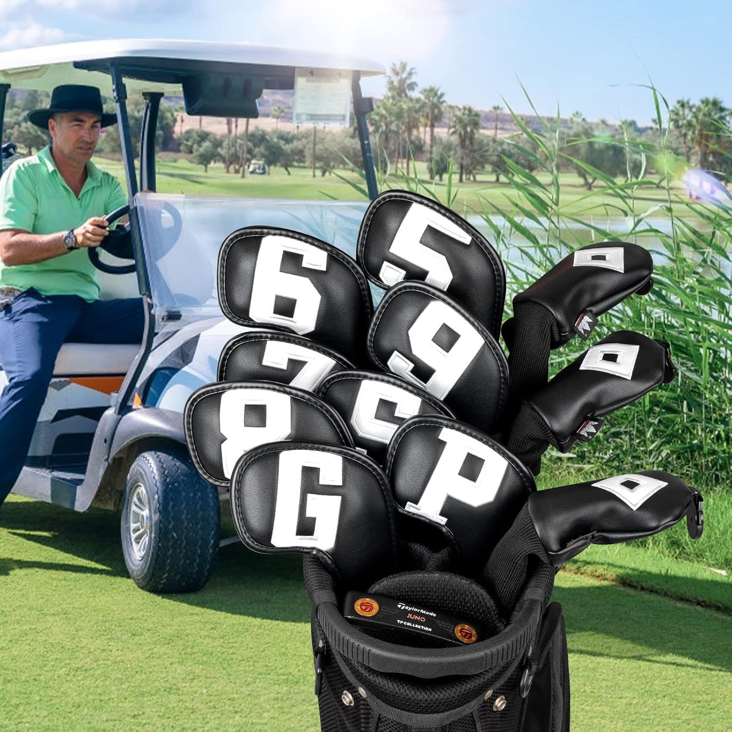 Craftsman Golf Magnetic Iron Headcovers Protective Cover with Large No. Available for Customize Name